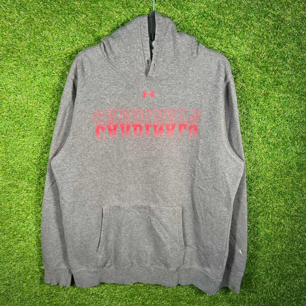 Under Armour St Louis Cardinals Hoodie Mens Large Grey Pullover Sweatshirt